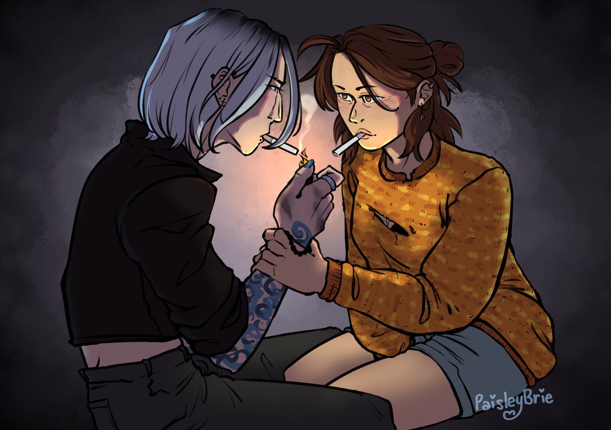 'Care to share a light?'

modern moshang lesbians with rat girl sqh and punk butch mbj

Thank you so much @crispyvaderkin 
 for submitting the prompt and supporting @SVSSSAction #svsss #svsssaction