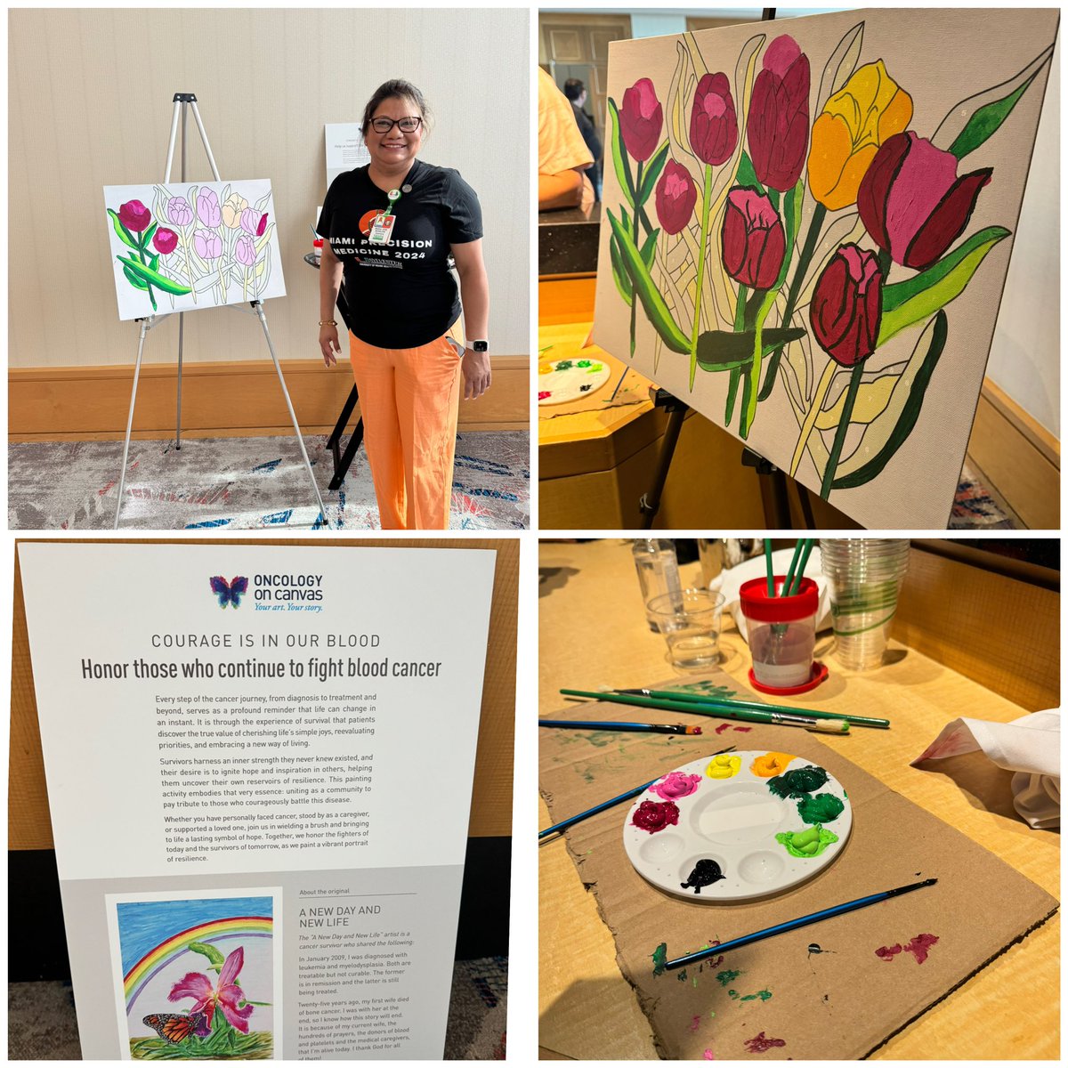 #MPM2024 Art in Oncology with paint by number paintings made by volunteers and patients during @sylvestercancer Miami Precision Medicine Conference Patient Symposium today. #ArtHeals #OncologyonCanvas
