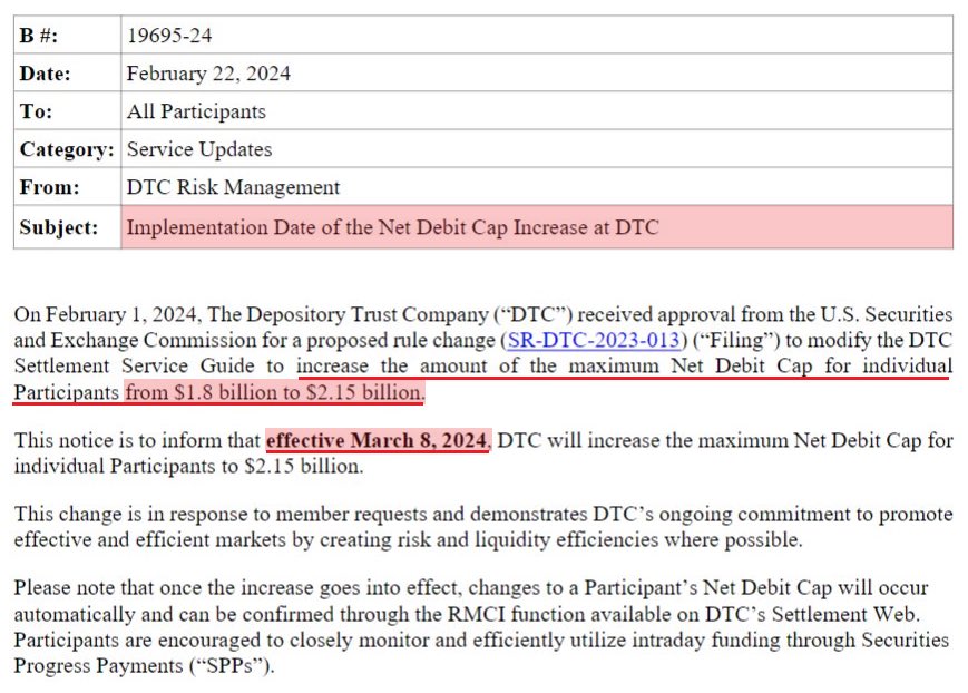 This means Bank of NY Mellon has $567.6 BILLION in maximum overdraft capacity at the DTC level⚠️