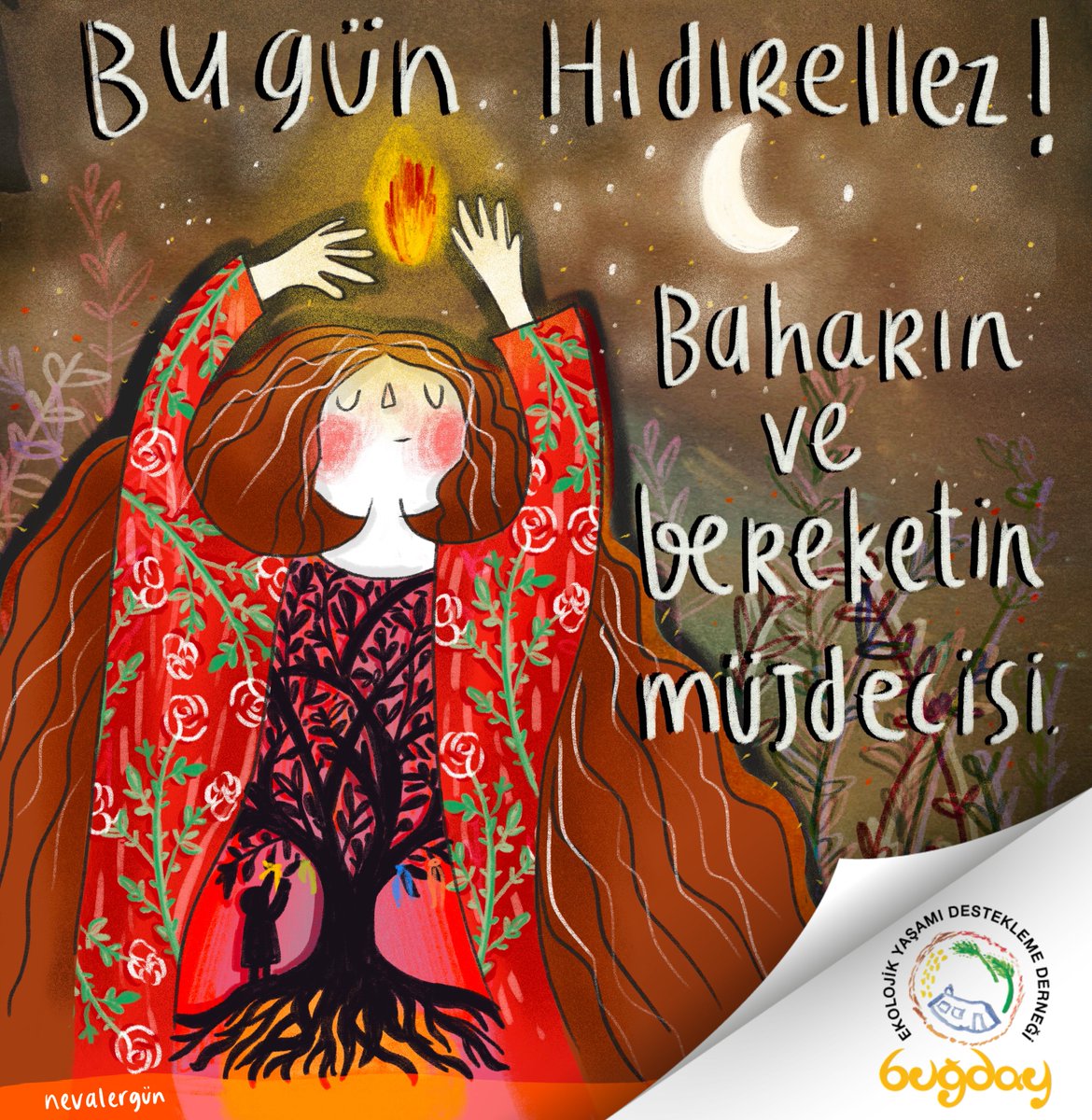 Bugün Hıdırellez; baharın ve bereketin müjdecisi... 🔥 🎋Birçok farklı kültürde yeri olan hıdırellez doğanın uyanışını kutlamanın güzel bir vesilesi, bereket ve bolluğun tarihsel bir simgesidir. 💚Doğanın bereketi sizinle olsun. #BuğdayDerneği #DoğaTakvimi #Hıdırellez #Bahar