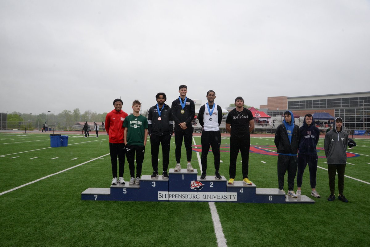 T&F | Here are podium shots from @KUBearsXCTF's Saturday's medalists. Congrats to Joe Jardine and Anthony DeFusco (Long Jump), TJ White (High Jump), Kacie Sienko (Long Jump) and Sophia Knerr (Steeplechase)! #HereYouRoar