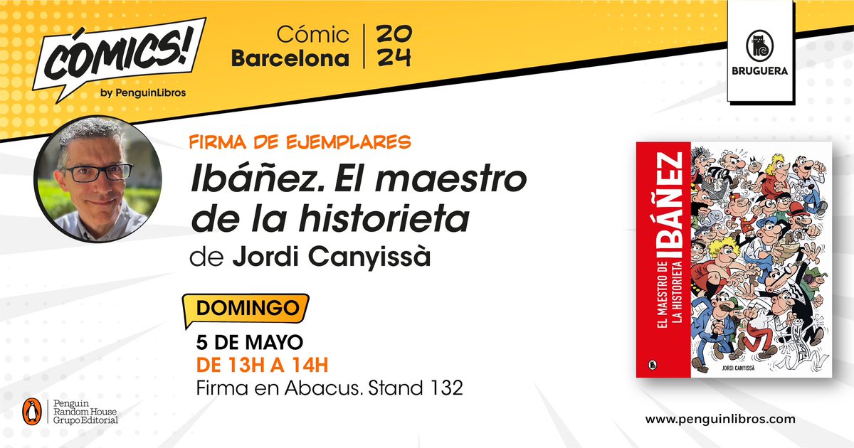 Hoy, en @COMIC_bcn 

12h - Mesa redonda sobre Mafalda
13h - Firmas de ‘Ibáñez. El maestro de la historieta’
16h - Mesa redonda sobre Ibáñez