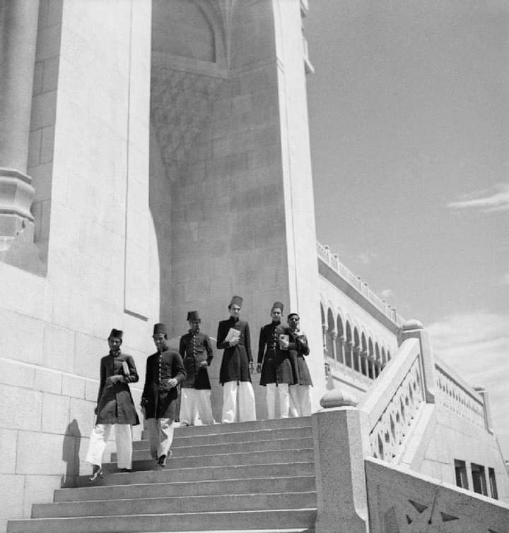 Students leaving the Osmania University, Hyderabad- 1940s