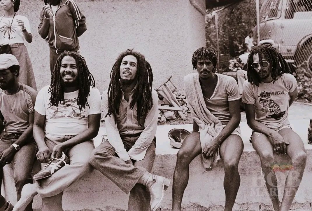 “Oh when the rain fall-fall-fall now, it don't fall on one man's house top-remember that.” #BobMarley #SoMuchThingsToSay Picture from L-R: Jacob Miller, Bob Marley, Junior Marvin & Neville Garrick at Reggae Sunsplash lI, Montego Bay, Jamaica.