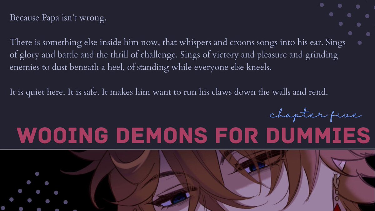 » chapter five | Wooing Demons for Dummies » rated T » someone has kidnapped his siblings, and childe is not happy. [#chilumi] link below ↓
