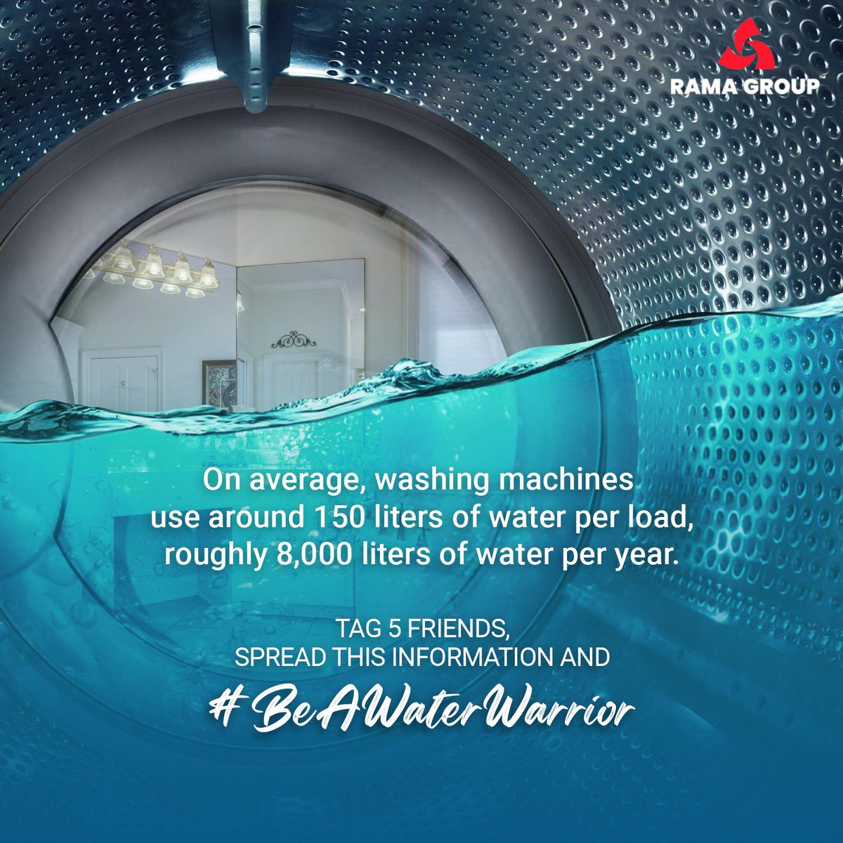 #BeAWaterWarrior Run washing machines and dishwashers only for full loads to optimize water usage per wash. This is an important information and we want you to spread this amongst as many people as possible. Tag 5 friends, spread this information and win Amazon Voucher.