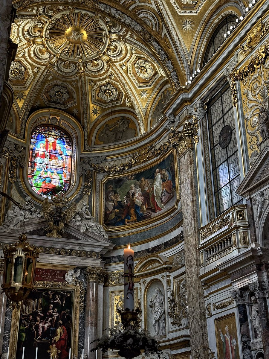 Church of Santa Maria dell'Anima #Roma #CeilingsOnSunday #StainedGlassSunday