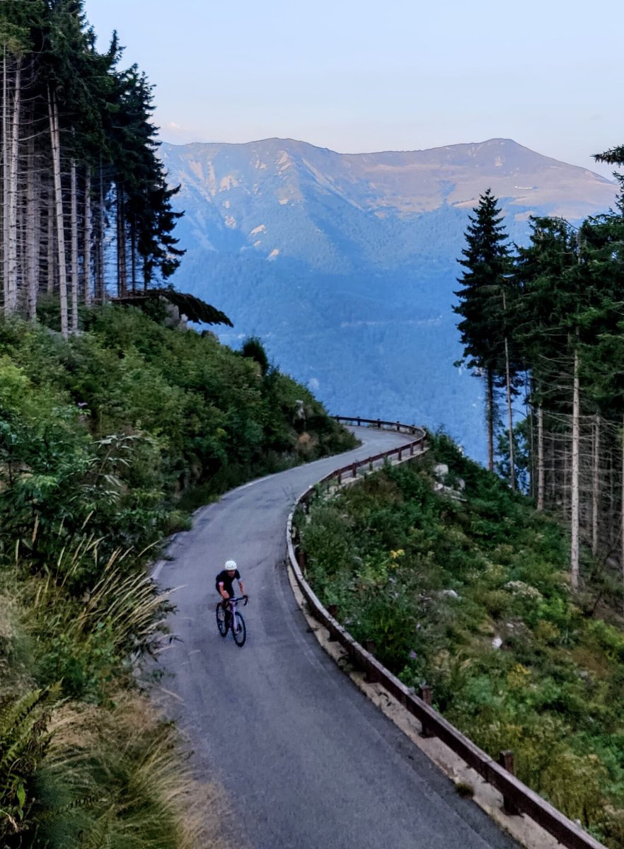 ChrisNFisher's tweet photo. @cyclingalps The “crazy” road isn’t quite as crazy these days but equally spectacular. Giro history apart, I would recommend riding up the back side to the  Galleria Rosazza and descending via Oropa into Biella rather than the other way round. https://t.co/kh3uUmo8Rs