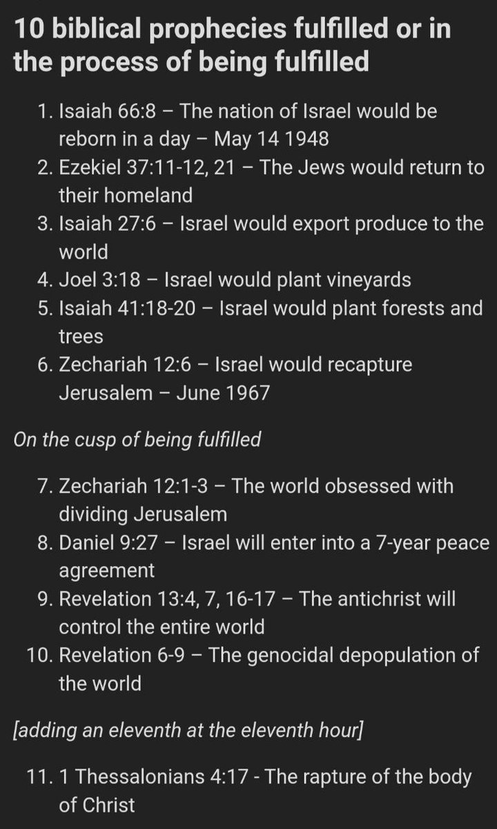 10 biblical prophecies fulfilled or in the process of being fulfilled