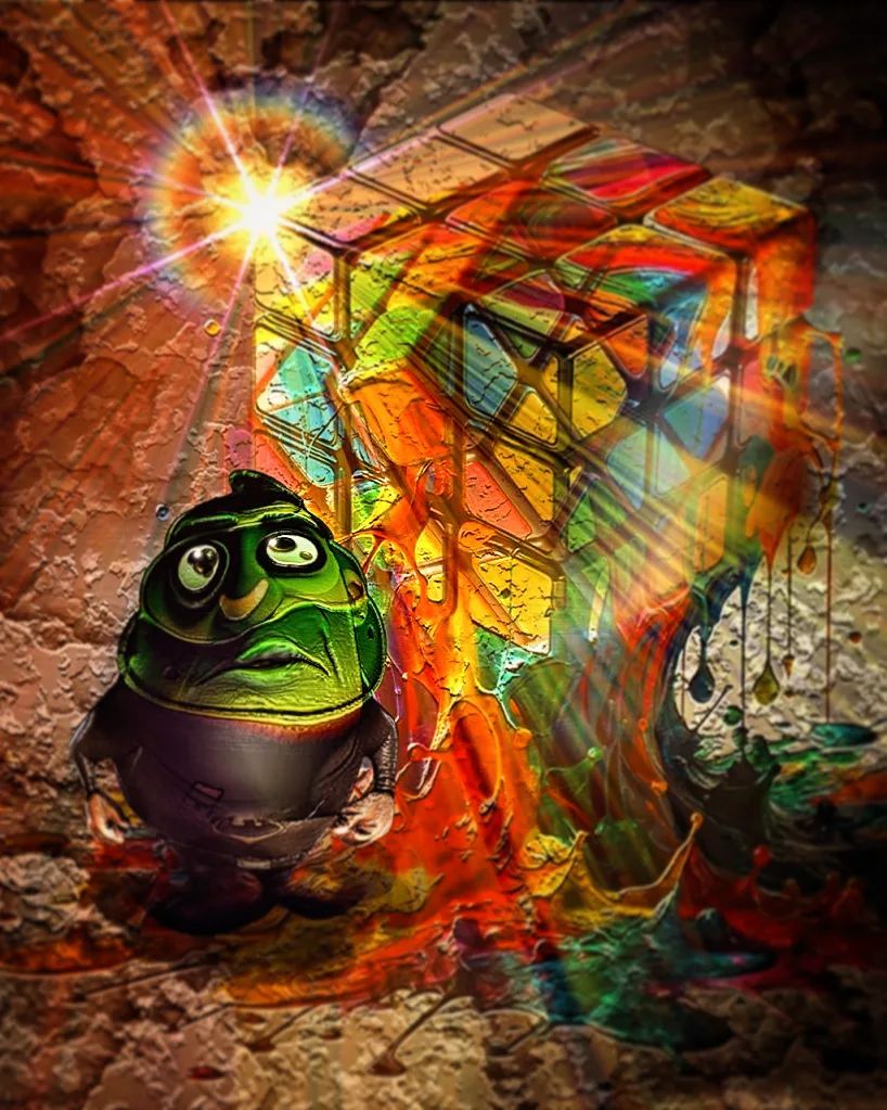 The color thief stealing the color of the Rubik's cube.

#NFTs #NFTCollection #NFTdrop #nftbuyer #artbuyer #CryptoArt 
@ardavan_ @Jacob662286 @KCrypz70411