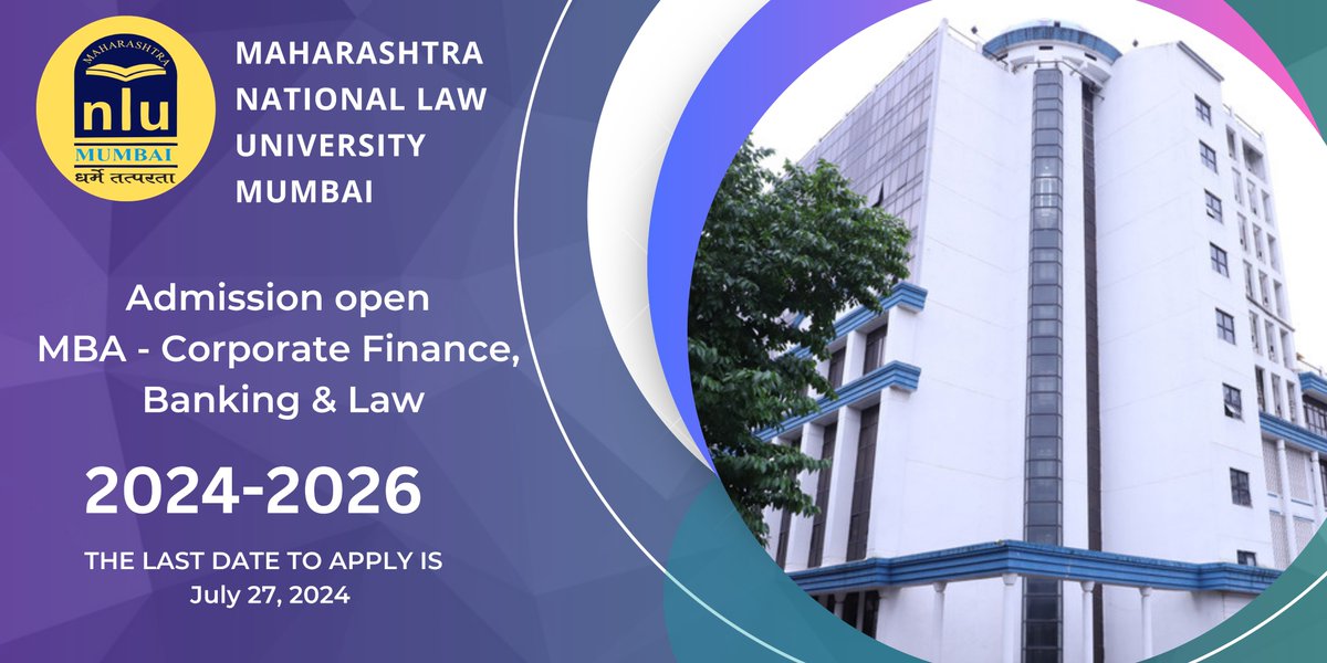 Admission Open for MBA Corporate Finance, Banking & Law (2024-26) for more information, please visit the following link : lnkd.in/dYk7xpUP