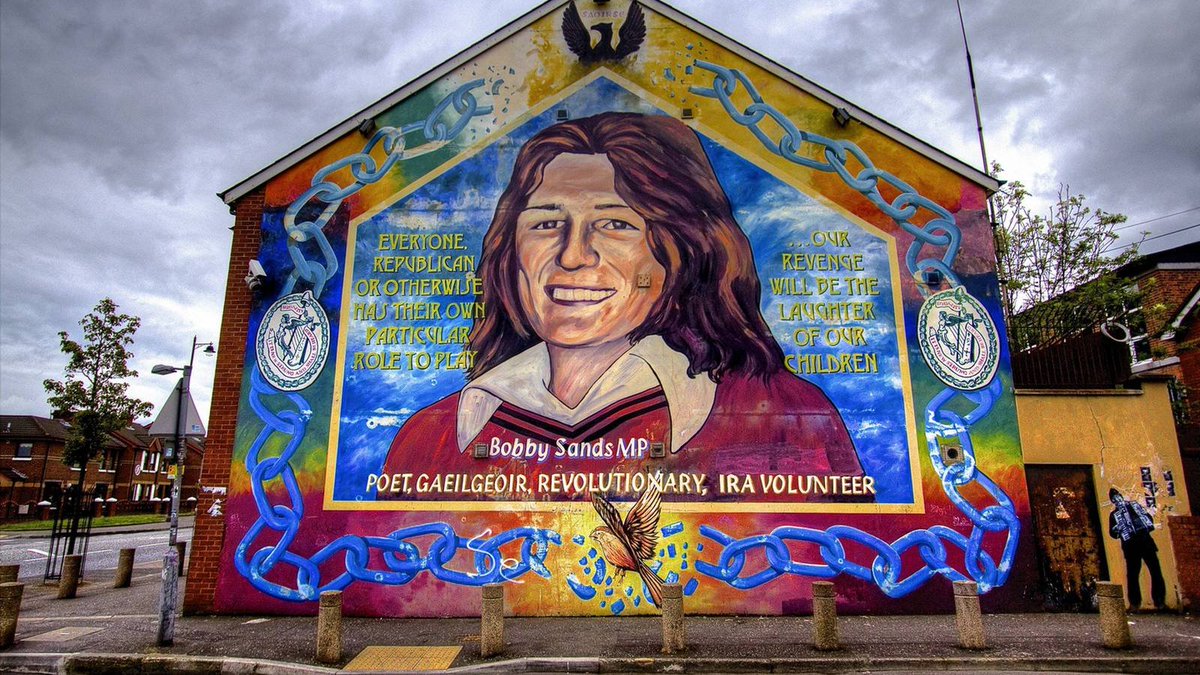 Bobby Sands, an Irish Republican and member of the Provisional Irish Republican Army, killed by British imperialism on May 5, 1981, after enduring a 66-day hunger strike while incarcerated at HM Prison Maze. Bobby Sands is immortal!