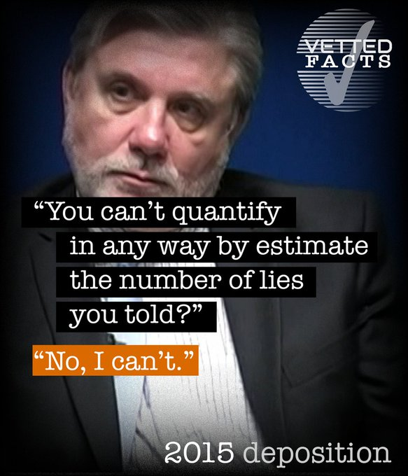 In a 2015 deposition, @MikeRinder admitted to lying so many times he couldn't even estimate the number.