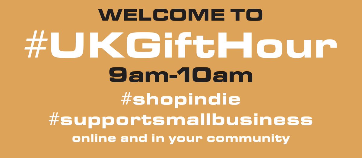 #UKGiftHour is open! We're here from just 9am-10am this #BankHolidayWeekend #SundayMorning - back with a full #UKGIftAM next weekend - but don't let that stop you sharing all the positive #shopindie messages about UK indies & creatives 🤗🎁#supportsmallbusiness
