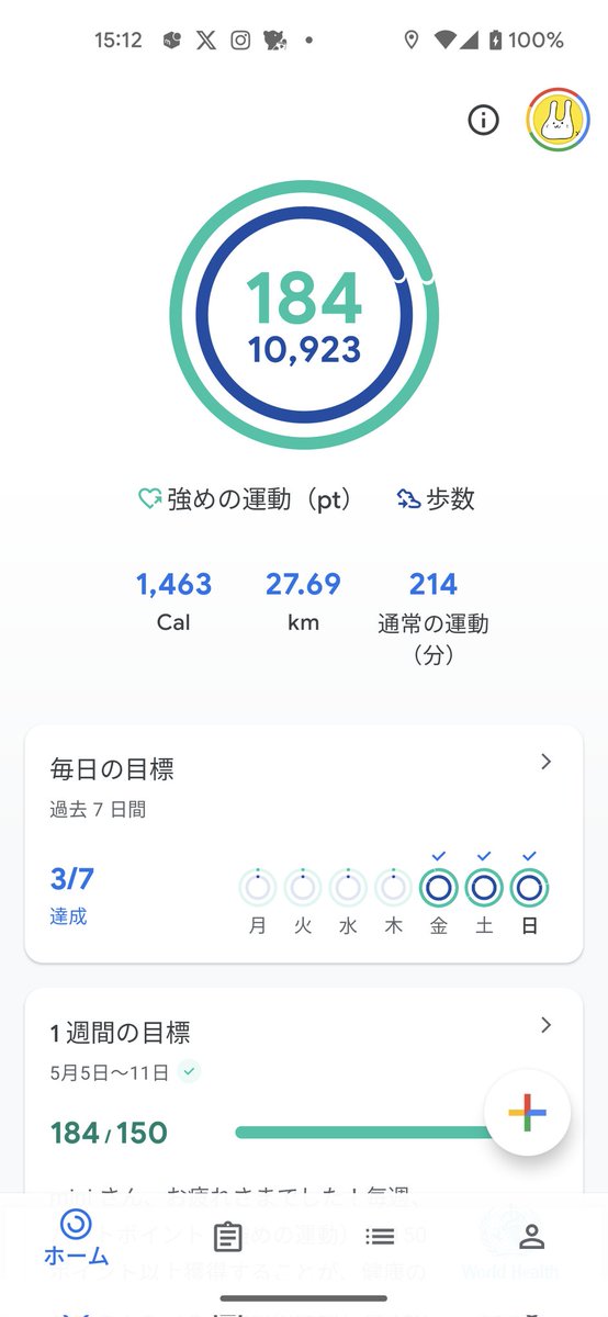 GoogleFitいれてみた🚶‍♀️🚲〜（毎日8000歩以上+サイクリング継続中😇健康☀）