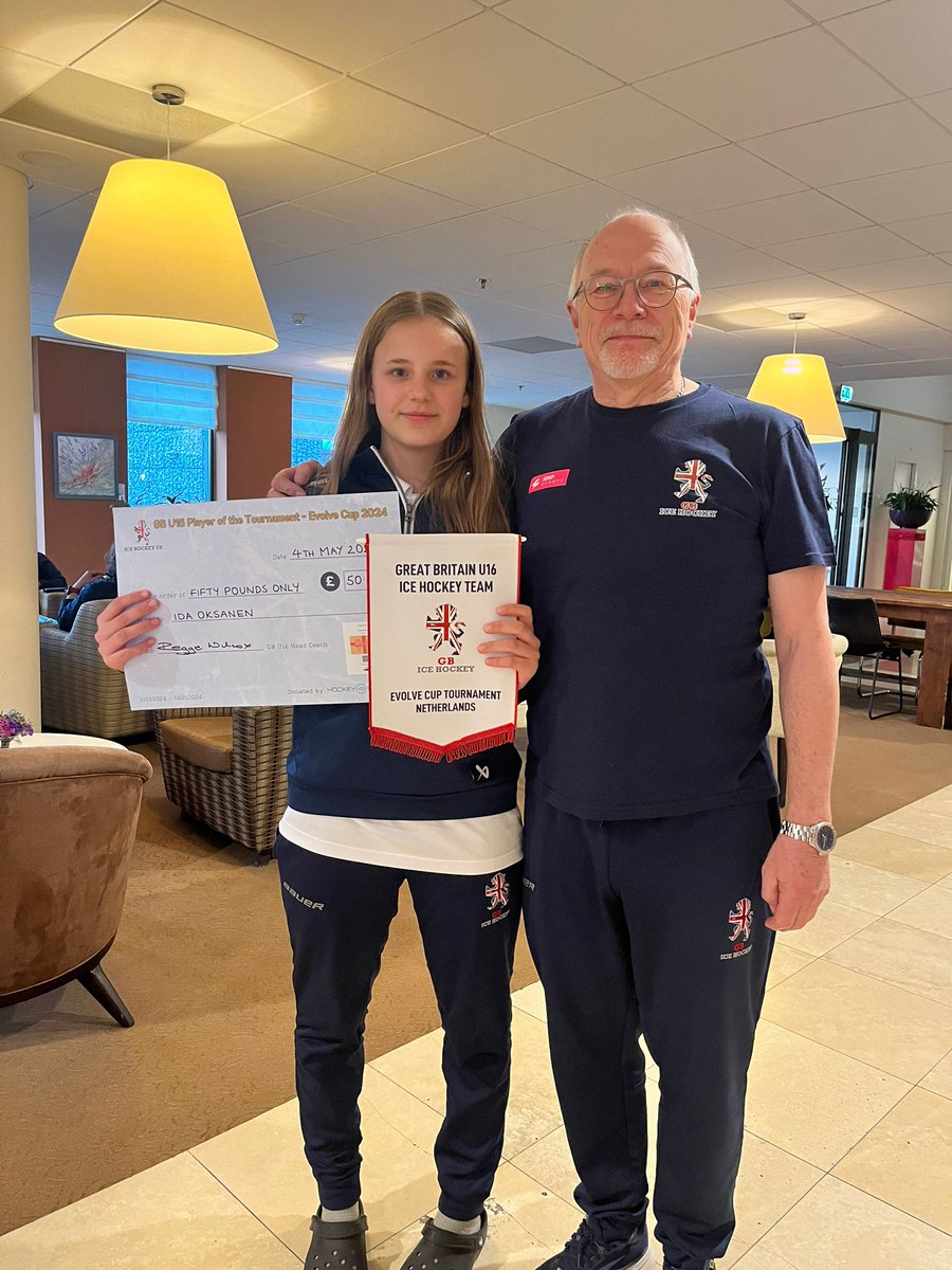 Congratulations to Ida Oksanen who was named Great Britain's MVP at the Under-16 Women's Evolve Cup in the Netherlands at the weekend. Thank you to @HockeyStationUK for providing the prize of £50.