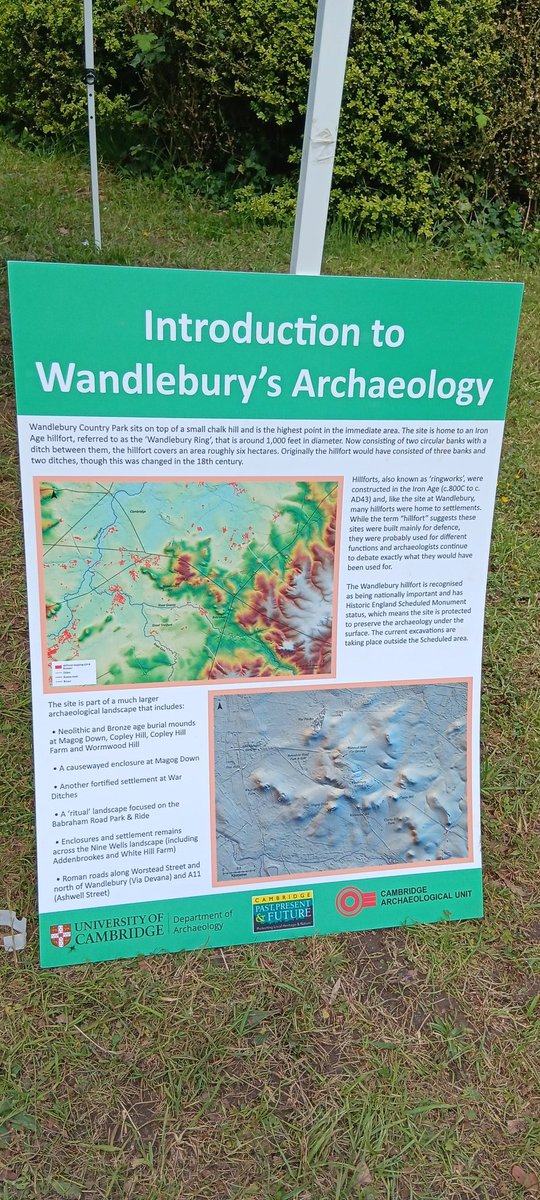 Our neighbours at Wandlebury @cppf_pc put on a great open day yesterday; an archaeological dig by @UCamArchaeology talks, clay pot making for children. Lovely day...well done all and thank you