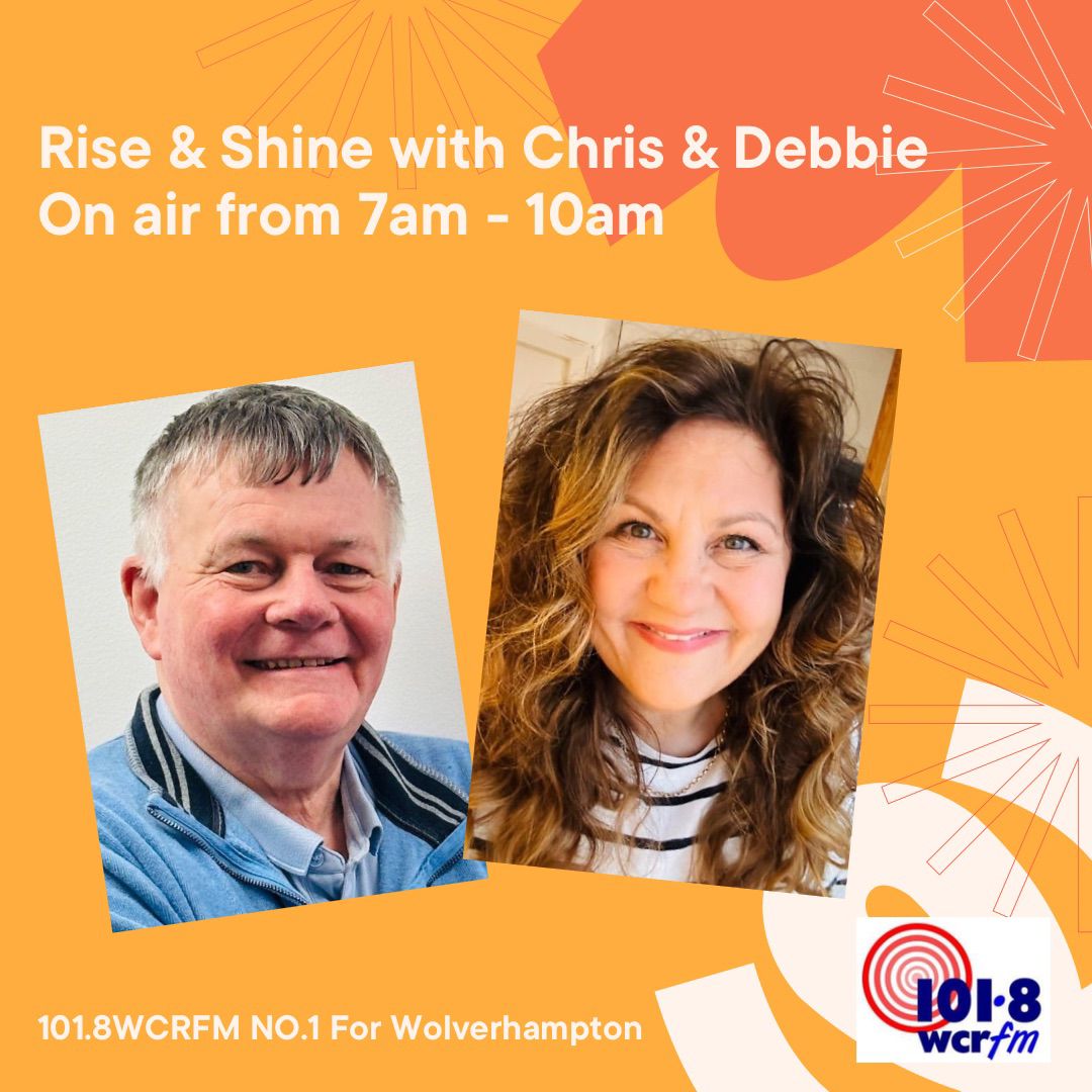 Chris Allen and Debbie Huxton on air now with Rise & Shine from 7am - 10am with great music, keeping you company this Sunday morning. Travel updates too with road closures for Vaisakhi Mela 101.8FM | DAB | WCRFM.com | Smart speaker Text on 077 2000 1018