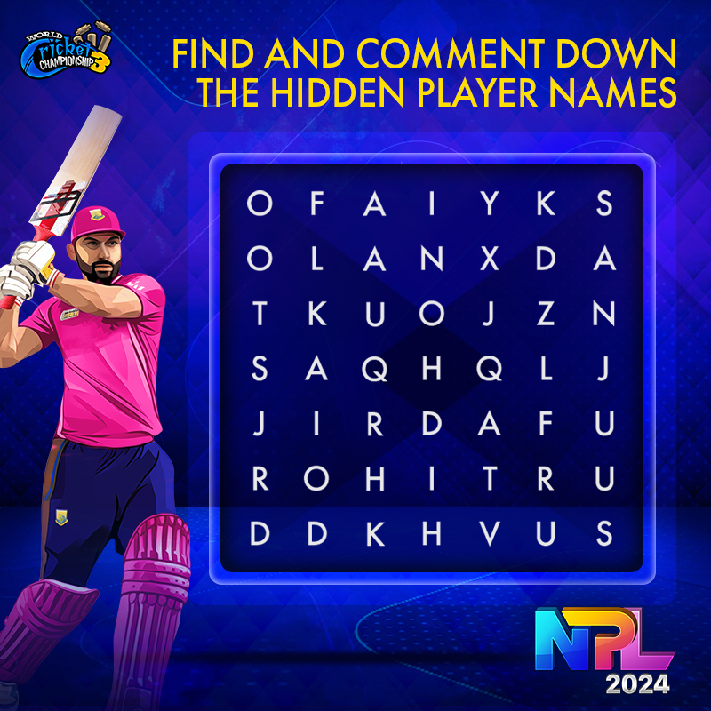 Find and Comment down the Hidden Players Name Play WCC3: wcc3.onelink.me/dToA/m08zqles #cricketfans #thebestneverrest #cricketfamily #worldcricketchampionship3 #cricketchampionship #wcc3features #WCC3 #rtg