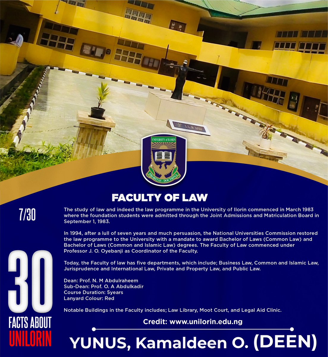 🔥MUST READ

30 FACTS ABOUT UNILORIN🎓

7/30 — FACULTY OF LAW