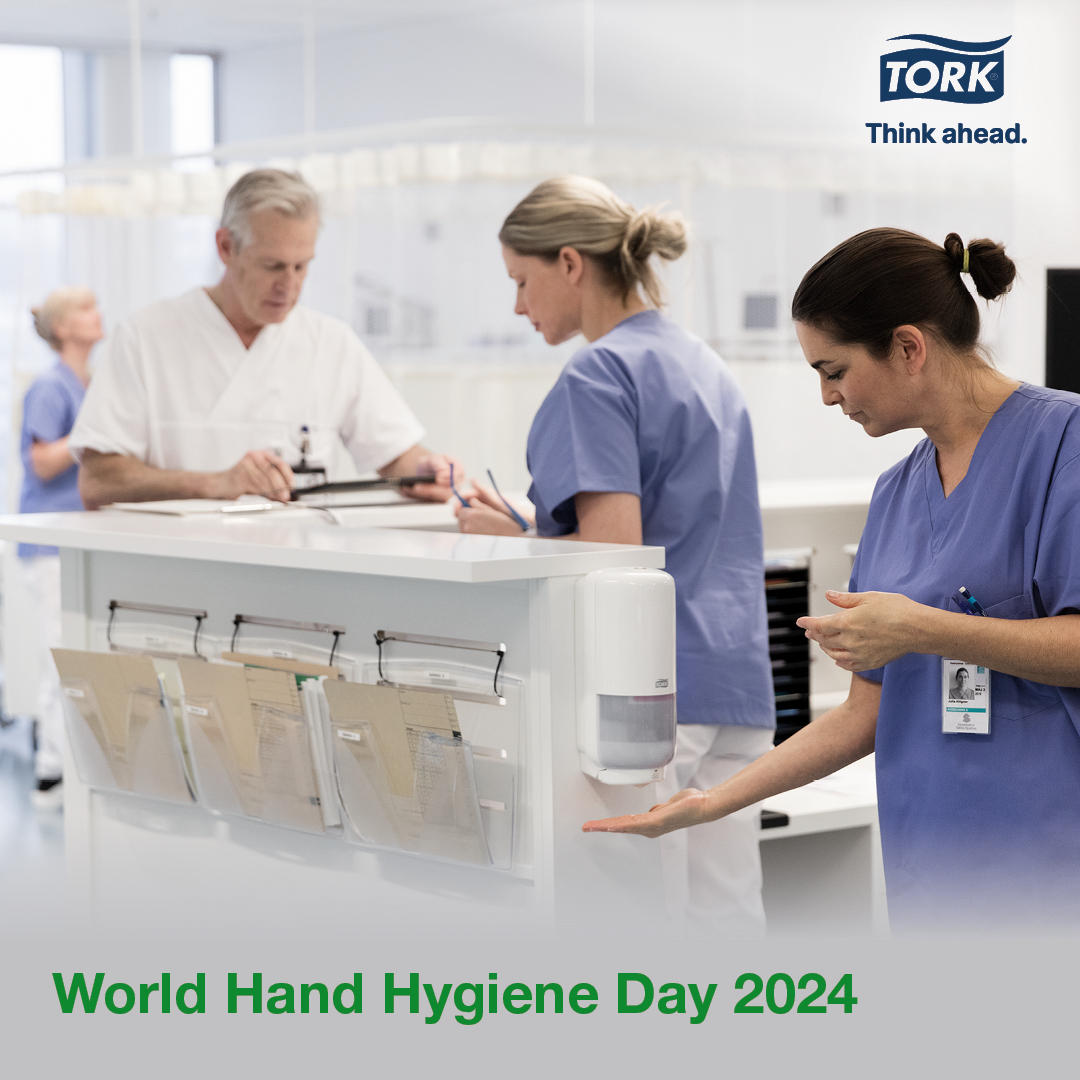 Why is sharing knowledge about hand hygiene still so important? Because it helps stop the spread of harmful germs in healthcare. On #WorldHandHygieneDay Learn how Tork sanitizers help improve hand hygiene adherence: bit.ly/3JvPfl4 #WHHD2024 #InfectionPrevention