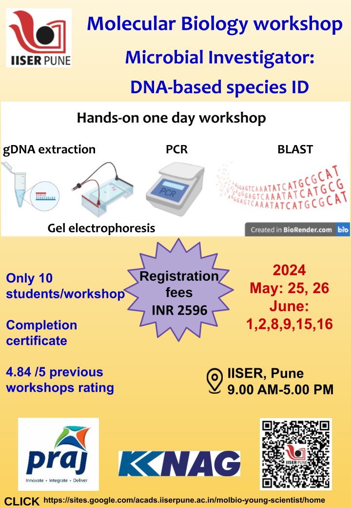 Announcing our next Mol Bio Workshop: Mysterious disease outbreaks in different parts of India. People are dying. Local hospitals have isolated the pathogens, but can't identify them. You are a scientist at a National Lab. Can you identify the pathogens and save lives? 1/3