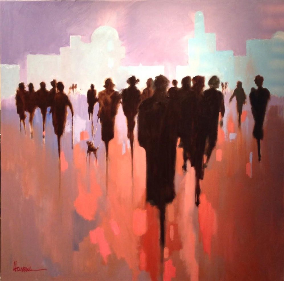 Betsy Havens, Americanpainter, “Night on the Town” oil 30x30” 2005
