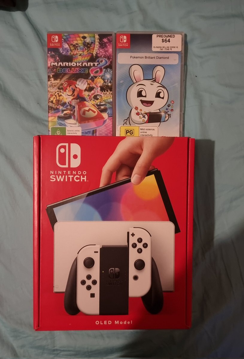 I Brought a Nintendo Switch OLED, Mario Kart 8 Deluxe and Pokemon Brilliant Diamond Today #NintendoSwitchOLED #MarioKart8Deluxe #PokemonBrilliantDiamond #EbGames #VideoGames #Pokemon #NintendoSwitch #AustralianGamer #Australia #Nintendo #Gamer #Gaming