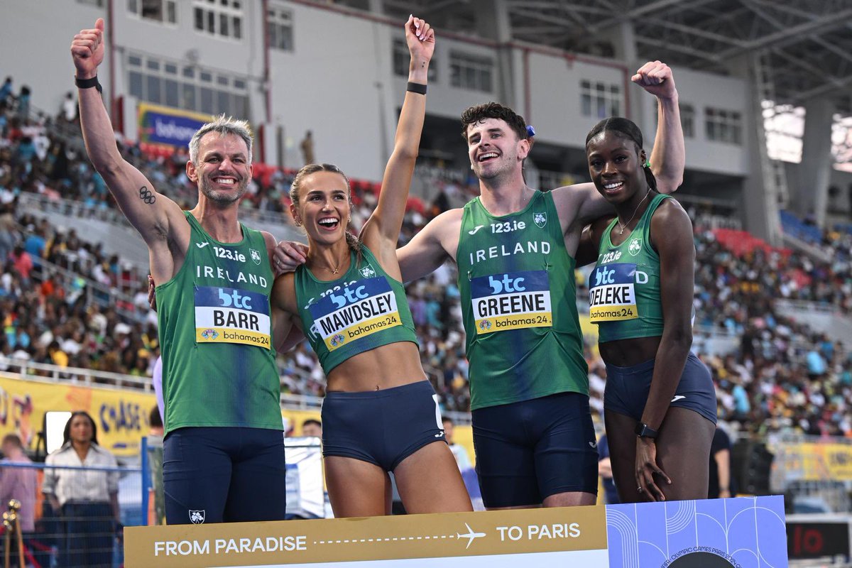 Great news to wake up to! Both Mixed & Women’s 4x400m relay teams get the job done & tick a lot of boxes👏 2x wins ✅ 2x final Q ✅ 2x NR’s ✅ 2x Olympic Q ✅ Impressive! Finals (🇮🇪 time, Monday) Mixed 02.40 Women’s 03.10 📺 eurovisionsport.com