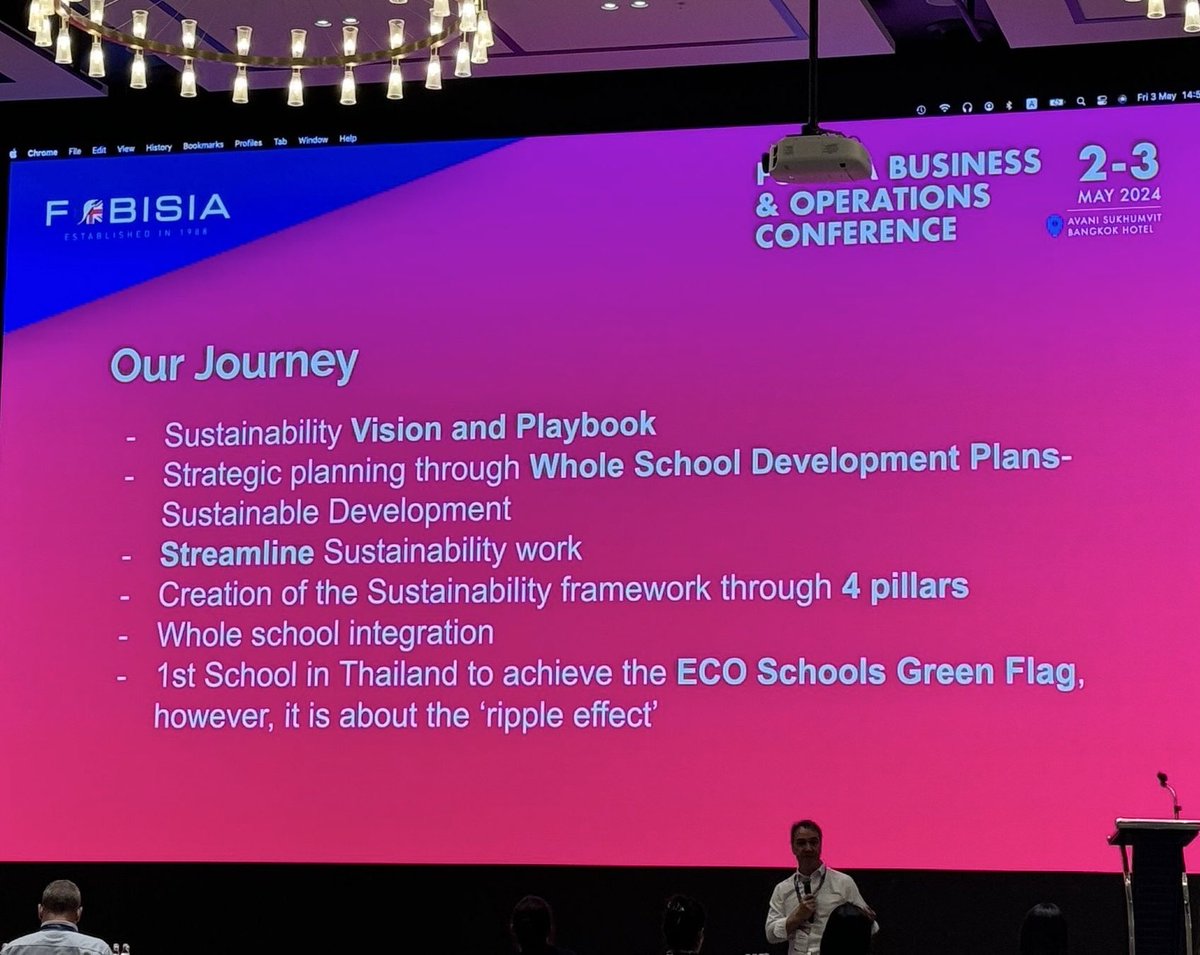 bkkprephos's tweet photo. It was an honour to open and close the FOBISIA Business &amp; Operations Conference in Bangkok. School Managers, HR, Admissions, CFOs and Marketing teams are the ‘real engine’ of international schools. Their role is a vital aspect of Sustainable Schools. #sustainability_bangkok_prep https://t.co/wSvlcjv5Yo