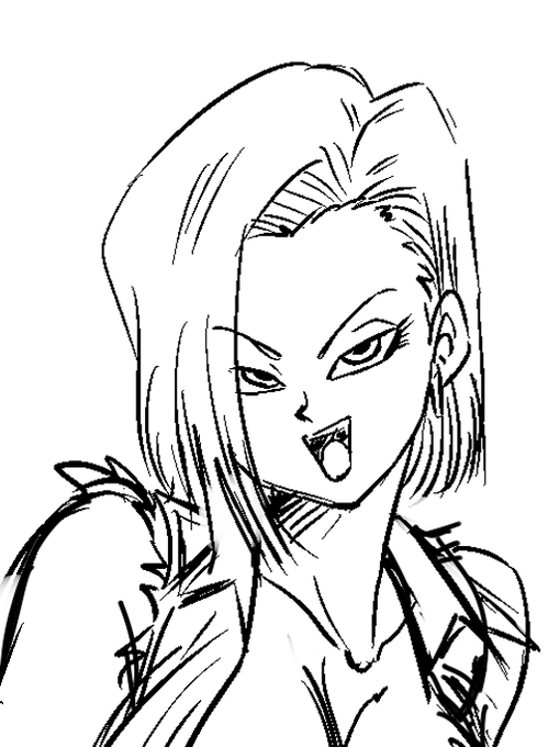 久々に昔の18号さん描いた 