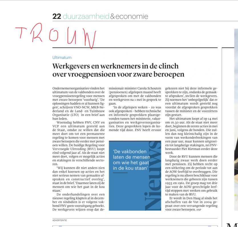 👍verhaal <a href="/trouw/">Trouw</a>: #vroegpensioen in #zwareberoepen Regeling nu in #vvt ,o.a. #thuiszorg is al slecht, o.m. omdat #werkgevers in <a href="/ActiZbranche/">ActiZ</a> weigeren #uitzendwerk (bijv bij verplichte opleidingen)mee te tellen.Groep die al 45 jr zwaar werk doet grijpt mis. <a href="/FNVZorg_Welzijn/">FNVZorg&Welzijn</a> <a href="/FNV/">FNV</a>
