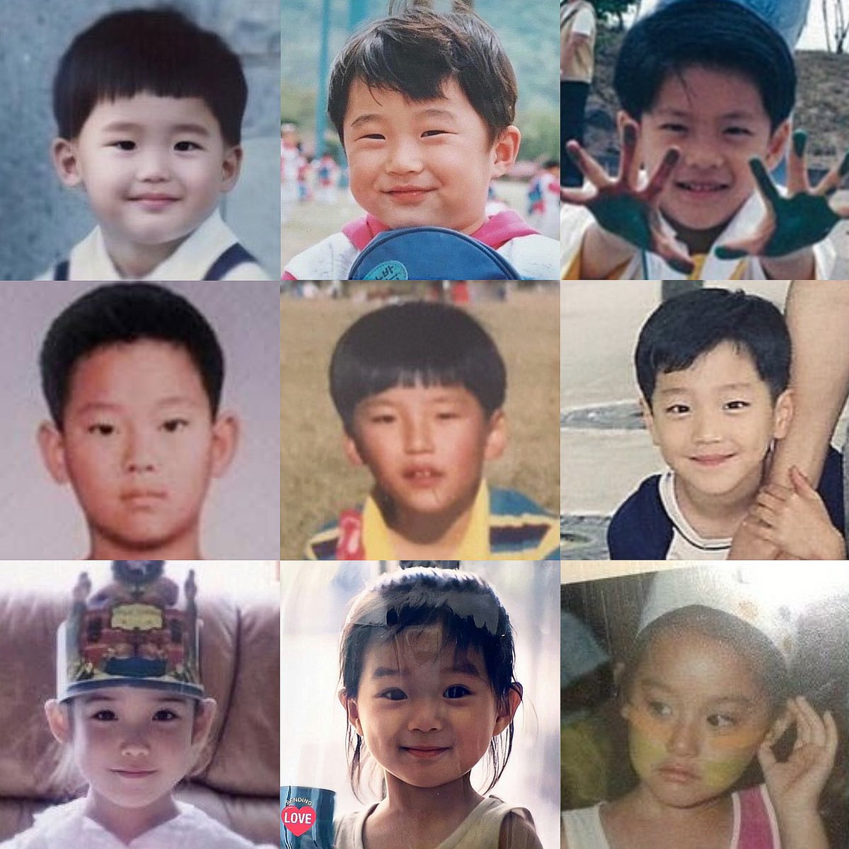 วันนี้ (5 พ.ค.) ที่เกาหลีใต้เป็นวันเด็กแห่งชาติ ขอรวมรูปมาให้ทายเล่น ๆ ว่า 9 รูปนี้คือใครบ้าง

(คำตอบอยู่ในคอมเมนต์จ้ะ)

👧🏻👦🏻👧🏻👦🏻