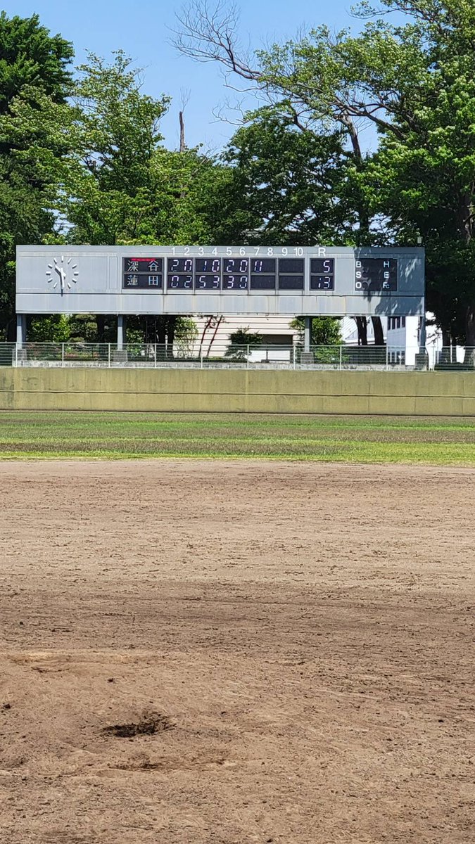5-13で2回戦突破です！⭐️
２試合目の勝者と午後にもう１試合あります！暑さもありますが、総力戦になりそうですね！熱中症には気をつけましょう！笑