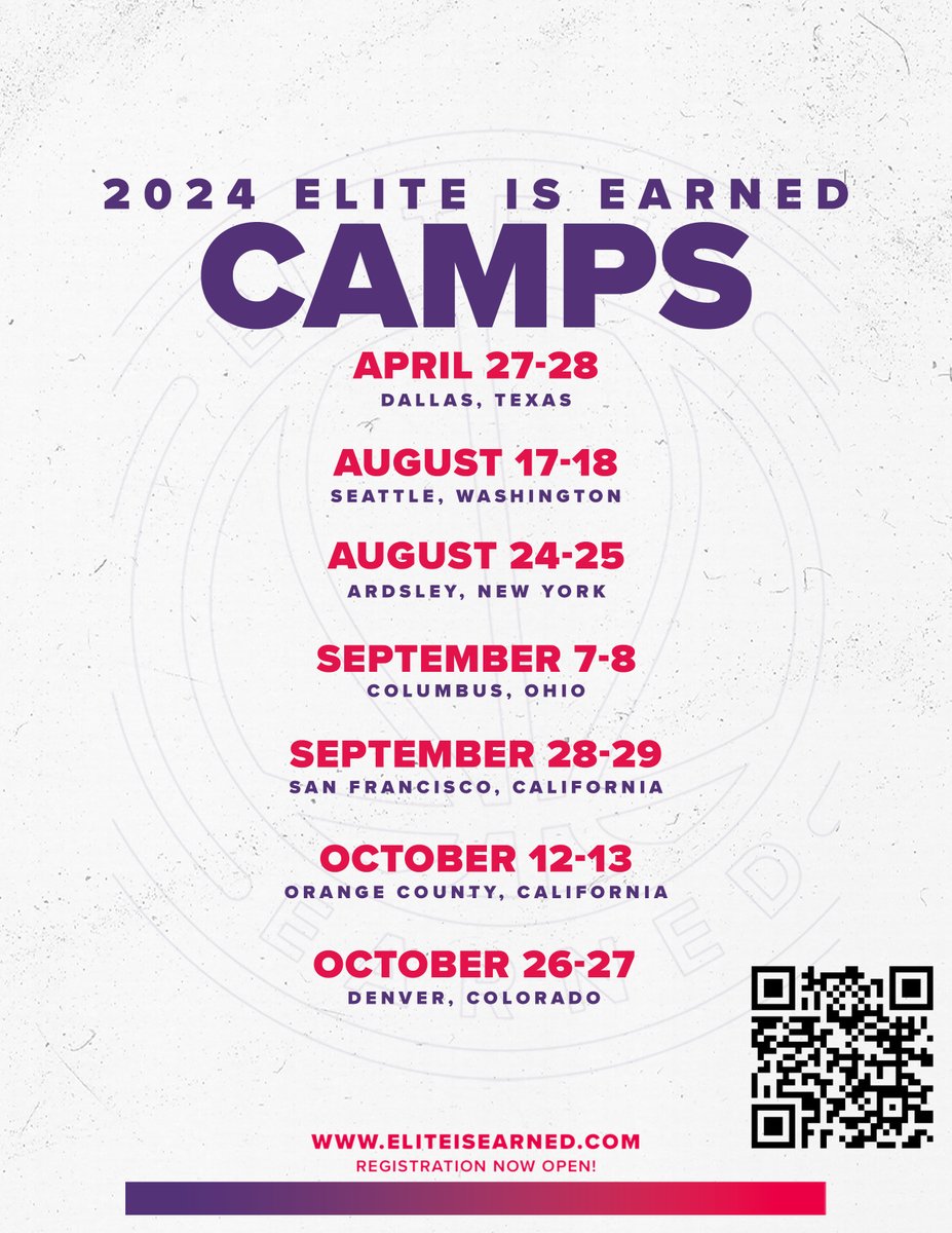 This summer and fall the @ELITEisEARNED Camp Tour continues. This year saw the alumni pass 50 AA's and saw 6 players drafted in the 2024 WNBA Draft. We invite you to add the #ELITEisEARNED Family to your journey! eliteisearned.com/events/ Early Bird Rates still open for most.