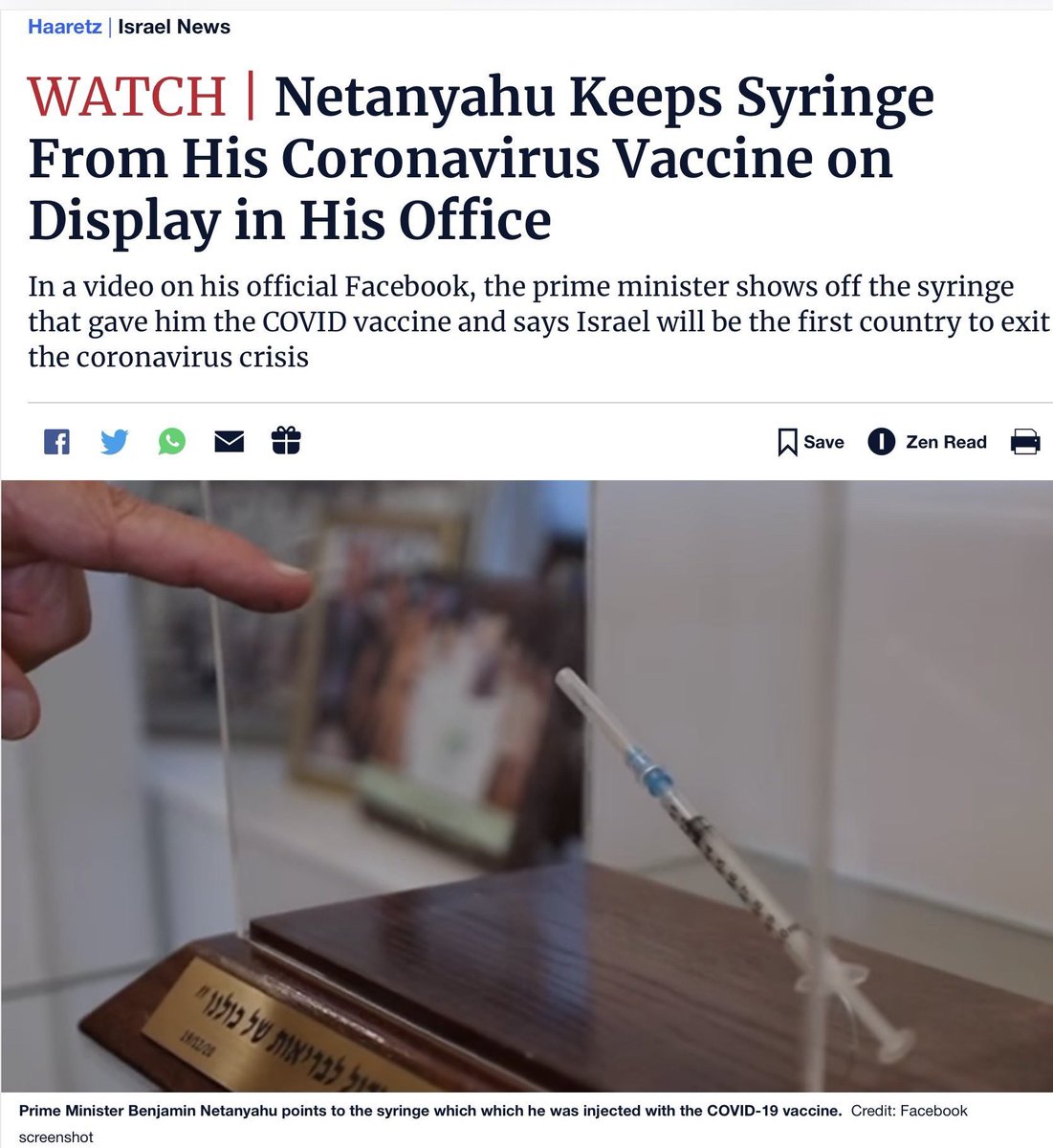 Netanyahu putting his murder weapon on full display.
