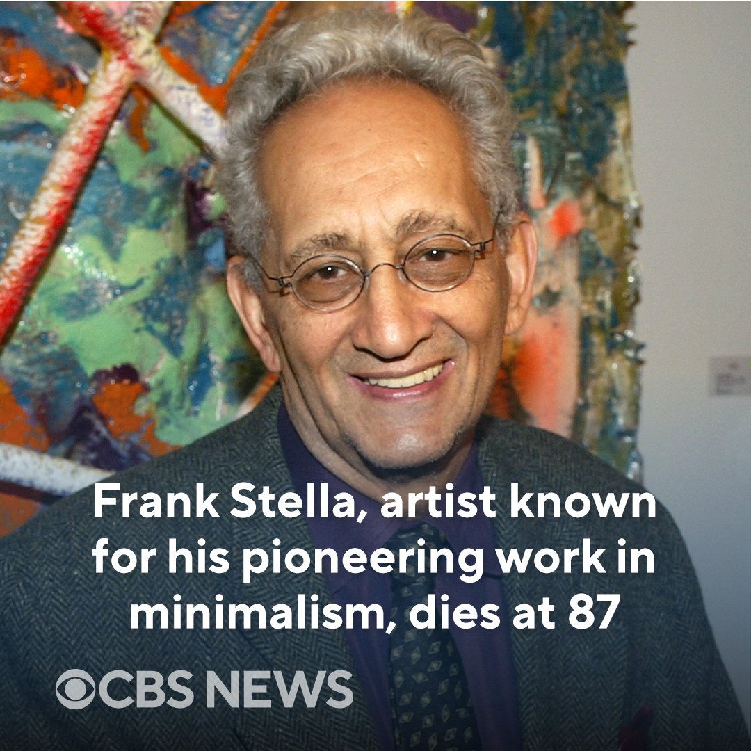 Frank Stella, a painter, sculptor and printmaker whose constantly evolving works are hailed as landmarks of the minimalist and post-painterly abstraction art movements, died Saturday at his home in Manhattan. He was 87. cbsn.ws/3wkchbS