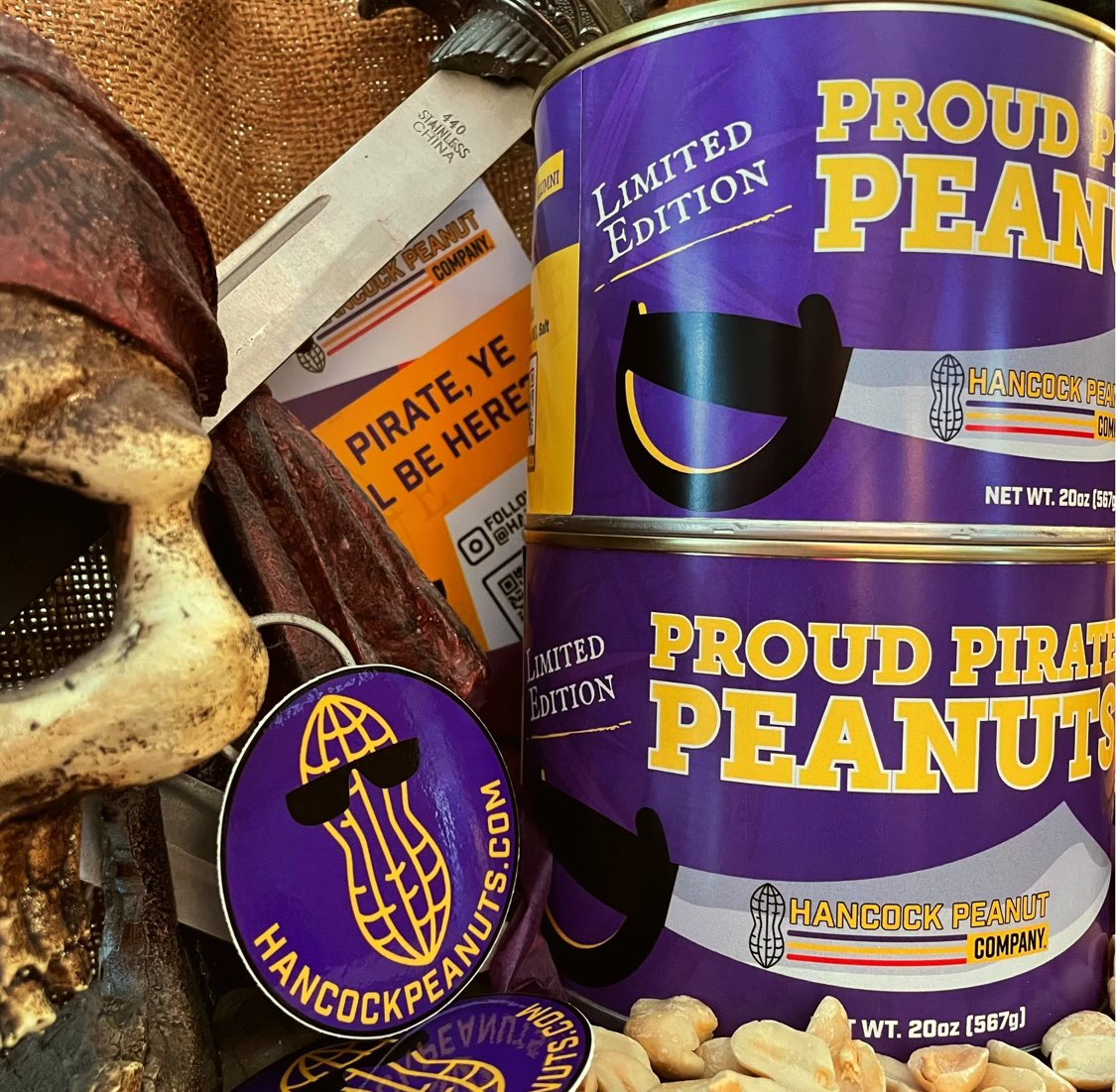 🏴‍☠️ East Carolina Grads! Grab a Limited Edition can of Proud Pirate Peanuts to celebrate your accomplishment! hancockpeanuts.com/pirates #ecu #ecu24 #pirates #greenvillenc @MrBeast