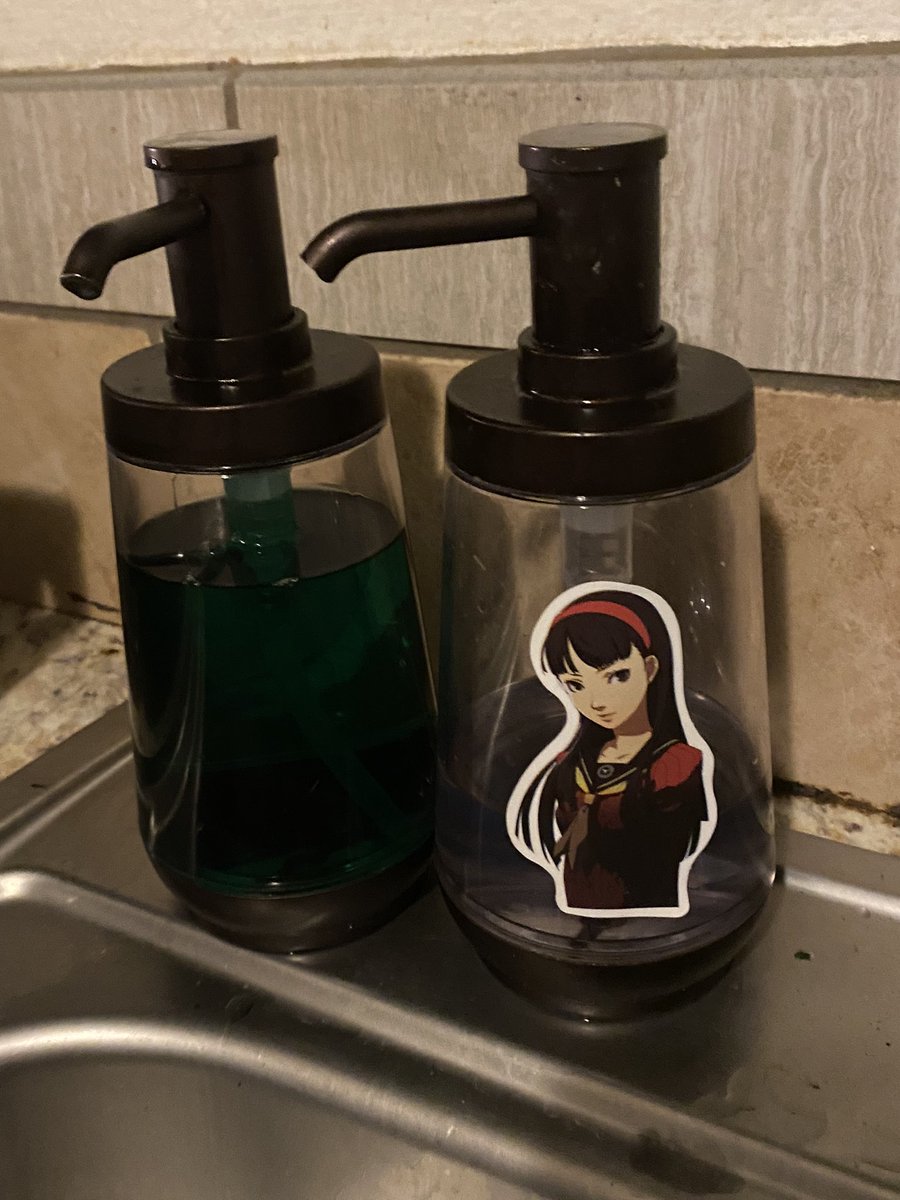 A while ago my dad put this sticker on the hand soap and said 'if you see a bitch on the soap it's the handsoap' or something HEHAJDJD