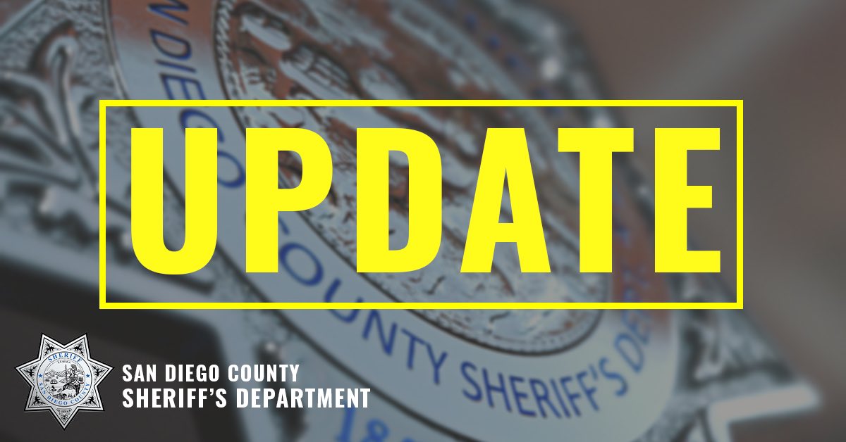 We have an #Update on the deputy-involved shooting in Bonsall. Highway 76 from Camino Del Rey and East Vista Way has been reopened to traffic. We thank the public for their patience and understanding.