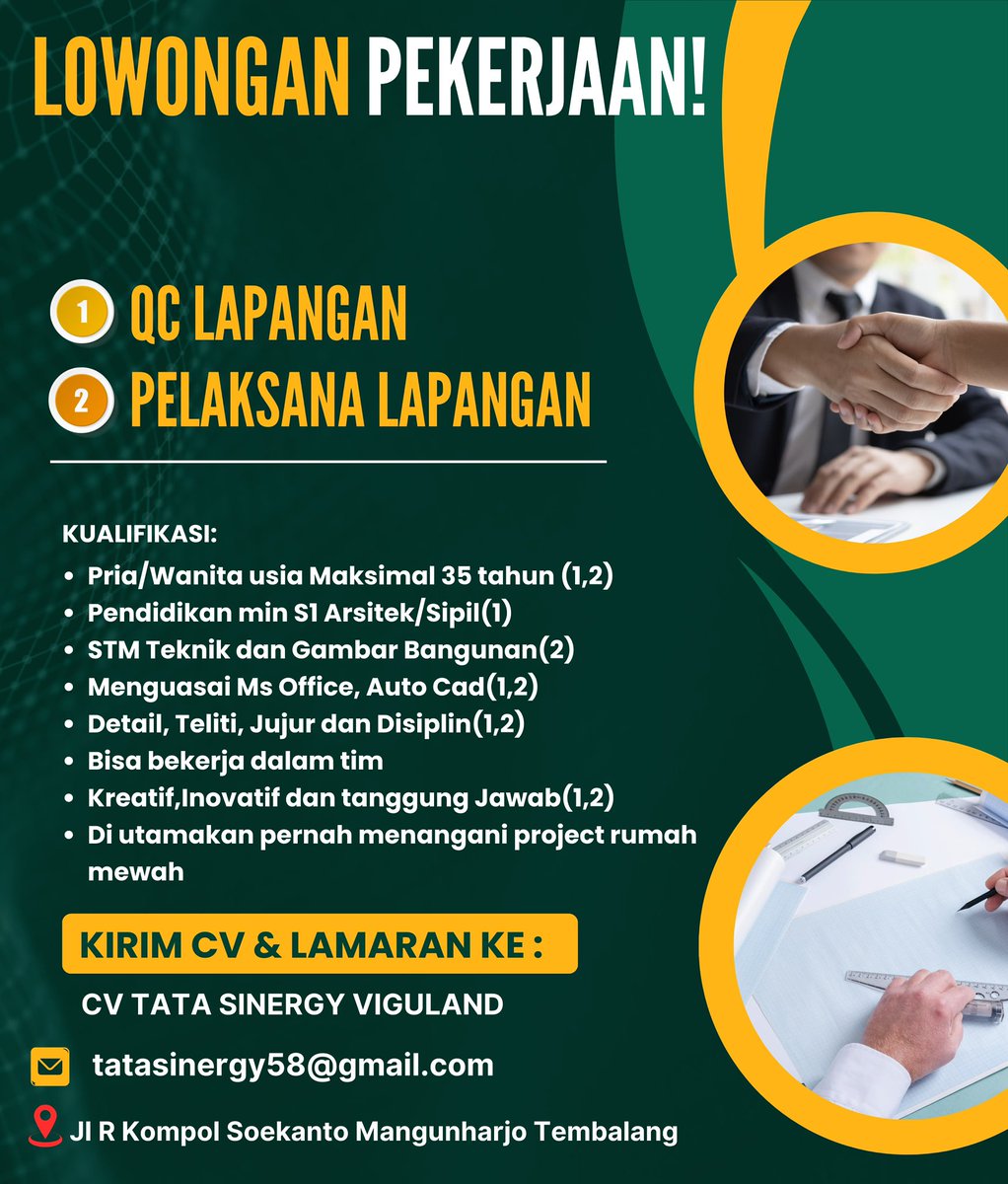 𝐋𝐎𝐖𝐎𝐍𝐆𝐀𝐍 𝐊𝐄𝐑𝐉𝐀
_________________________________

Bagi yang memenuhi persyaratan, silahkan langsung daftar ya. See you!

Kesempatan tidak akan datang lagi, lebih cepat lebih baik. 
.
.

#lowongankerjasemarang
#lokersemarang
#loker_semarang
#kerjabumn
#BUMN