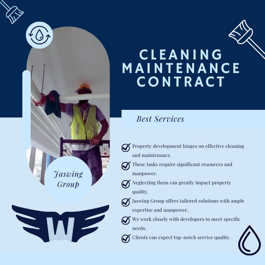 Joint Management Body(JMB), listen up! 

Cleaning & maintenance in common areas are vital. 

Let Jaswing Group handle it with our expertise & resources. 

Let's create a plan tailored to you! 
.
.
.
#jaswing 
#jaswinggroup 
#propertydevelopers
#jointmanagementbody