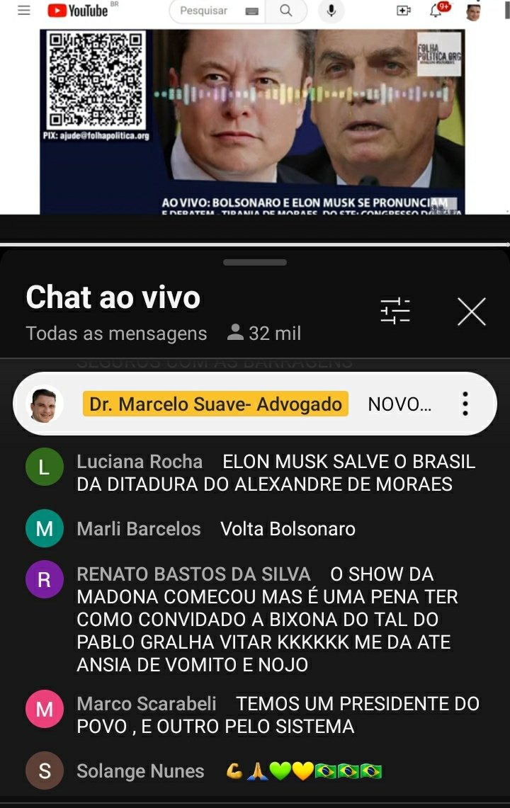Obrigado Elon Musk,por disponibilizar a rede Star link para que nosso amado Presidente Bolsonaro mostre ao mundo à ditadura que vivemos atualmente!!!