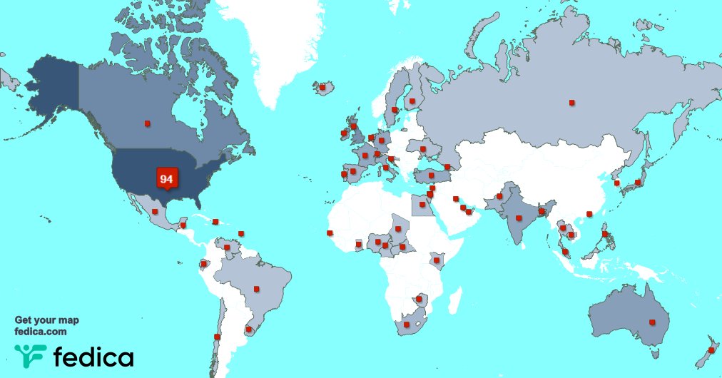 I have 30 new followers from USA, and more last week. See fedica.com/!hardlee73