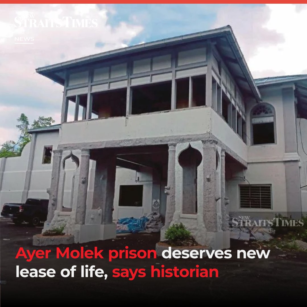 #NSTnation Johor's 141-year-old Ayer Molek Prison, which now lies in a derelict state, should be given a new lease of life befitting its historic status.
Read more at: bit.ly/3wsKkOY