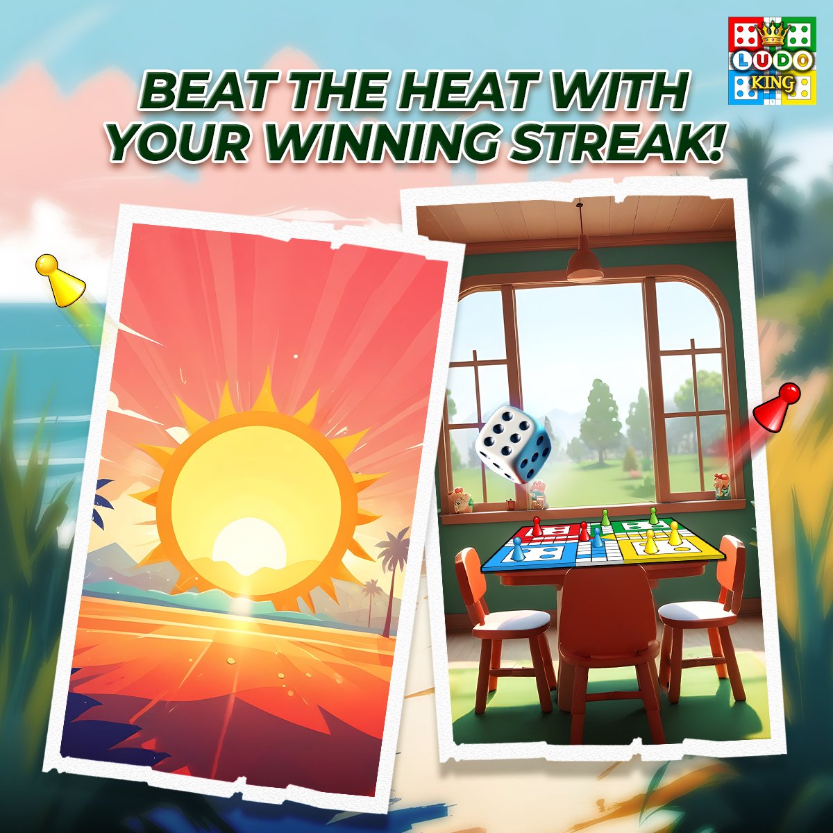 Summer vibes ☀️🌴 are best enjoyed indoors with friends 👫 & #LudoKing 🎲 🔊 Play Now! ludokingnew.page.link/smm #summerholidays #summer #summervibes #ludoking #ludo #boardgames