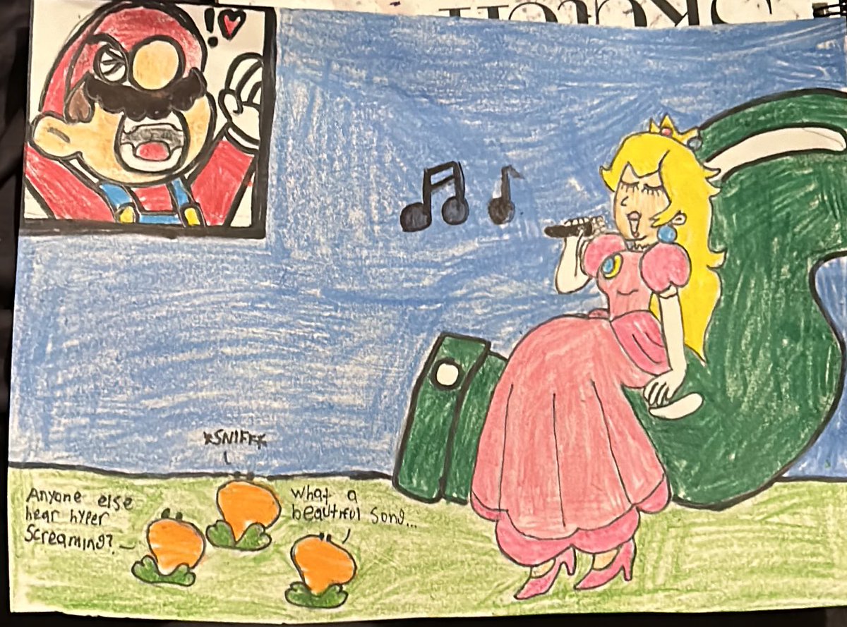 Singing princess and her supportive plumber (fixed the mic)