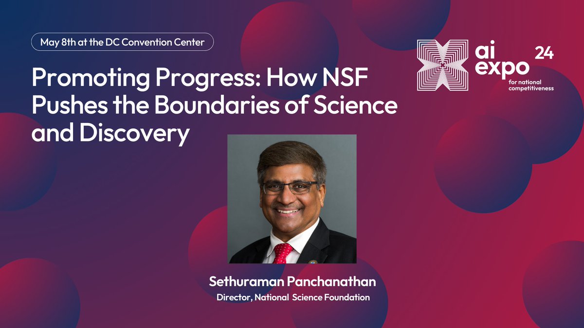 Director of @NSF, Sethuraman Panchanathan, will address the #SCSPAIExpo2024 on how the NSF supports the development of technologies today and sets the foundation for those of tomorrow. Check out the full agenda: expo.scsp.ai/agenda/
