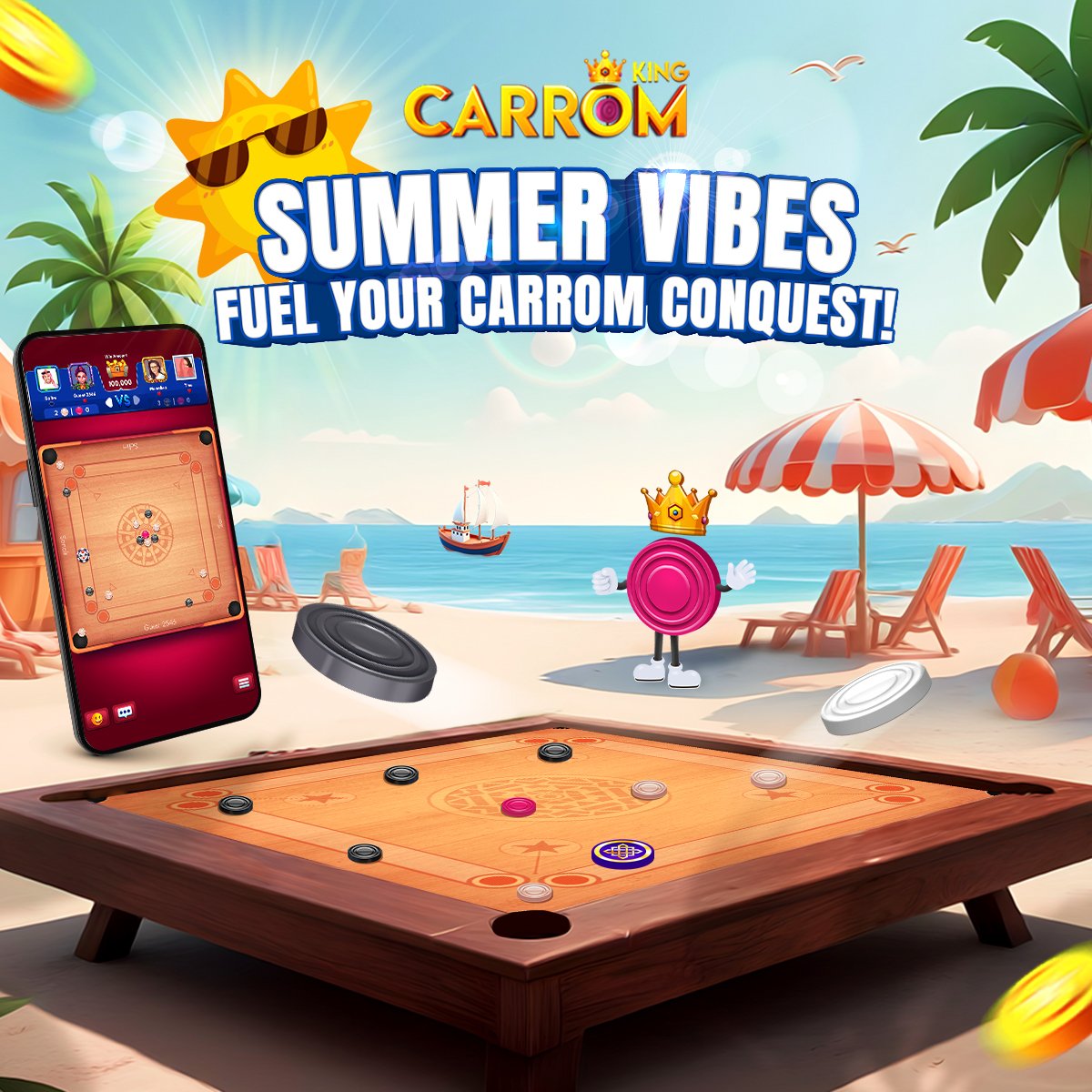 Stay cool indoors this summer with good company  & #CarromKing! 🌞
Gather 'round and have a blast! 🎉

🔊 Play Now!
carromking.page.link/smm

#summer #summertime #summervibes #carrom #carromboard #boardgames #fungames