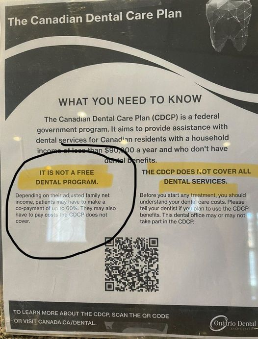 @Concern70732755 Will it be like the 'free dental plan'. This is posted in a dental office.